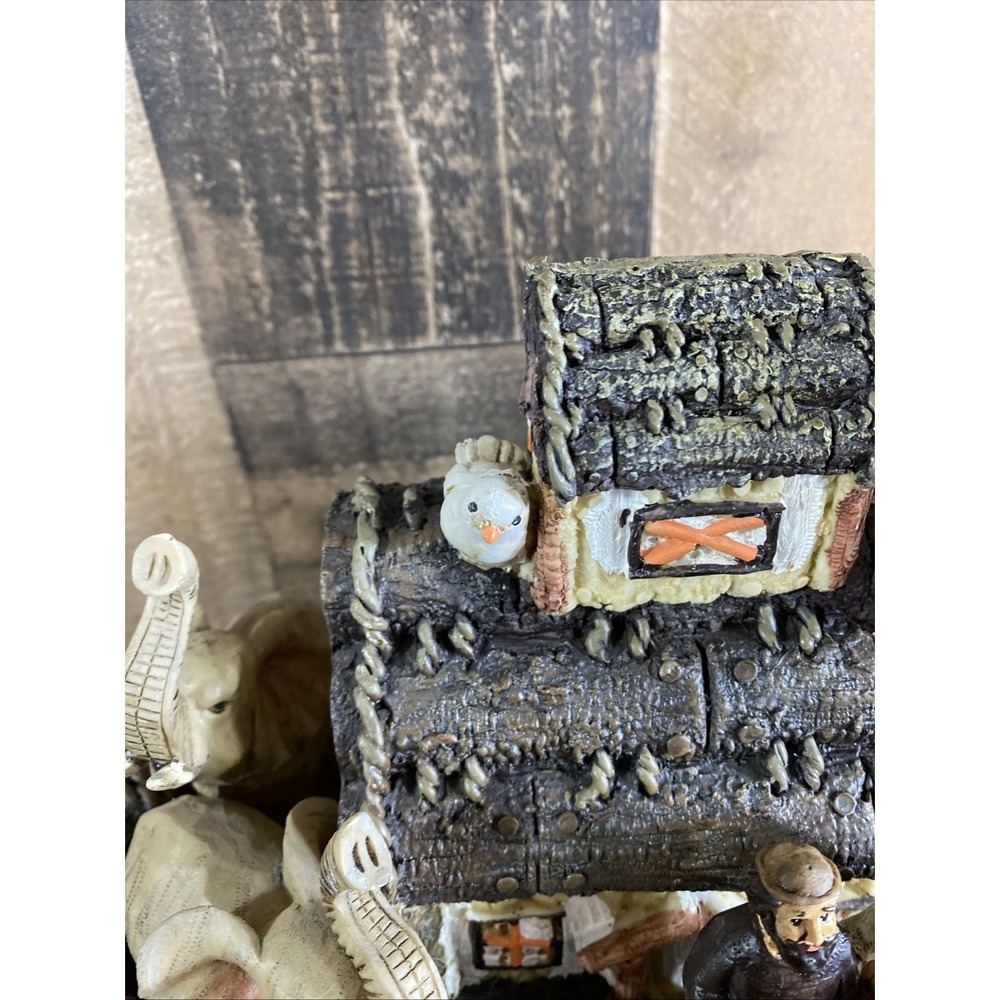 Noah's Ark Decor JCP Home Collection Home Christmas Hand Decorated Rustic Vtg - Picture 5 of 16